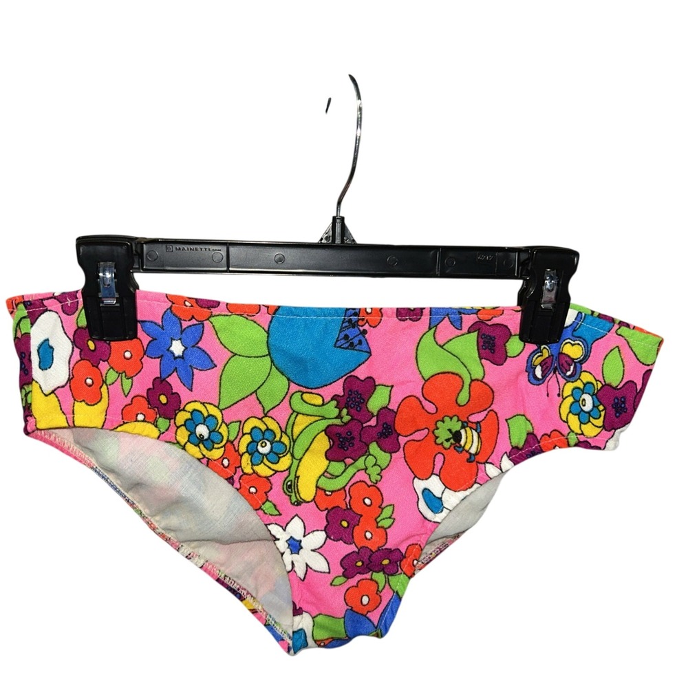 True Vintage 70s Flower Power Bikini Bottom/panties 16" Flat Medium